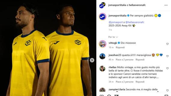 Hellas Verona, presentata la maglia Away: domina il giallo, enfasi sulla sostenibilità