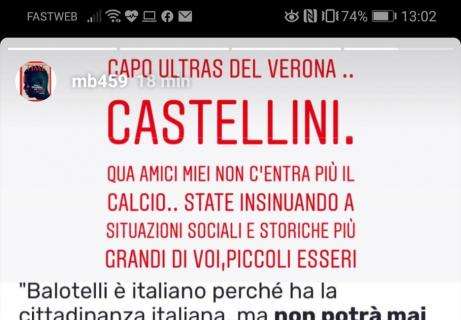 Balotelli risponde al capo ultrà del Verona: "Siete la rovina..."