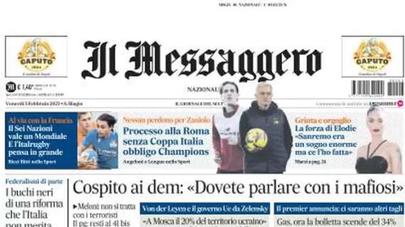 Il Messaggero così in prima pagina: "Una Lazio svogliata saluta la Coppa Italia"