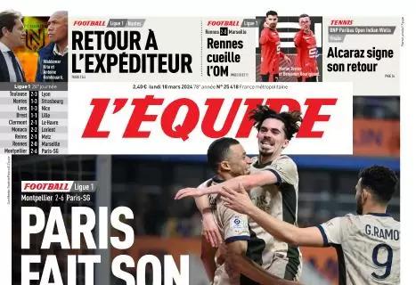 Mbappé mattatore nel match tra Montpellier e PSG, L'Equipe: "Parigi ha fatto il suo cartone"