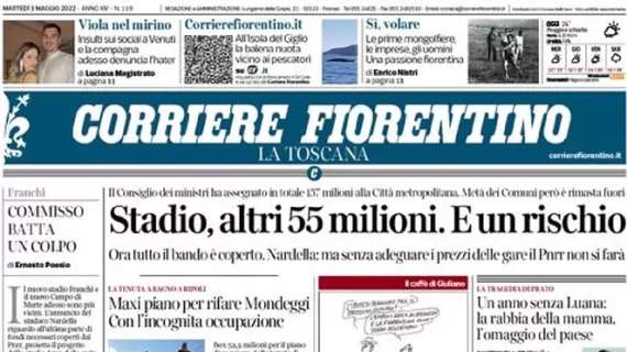 Il Corriere Fiorentino sul restyling dell’Artemio Franchi: “Stadio, altri 55 milioni. E un rischio”