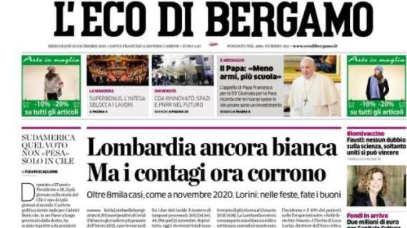 L’Eco di Bergamo stamani: “Un’Atalanta spenta non va oltre lo 0-0 in casa del Genoa”