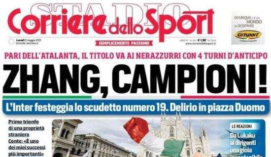 L'apertura del Corriere dello Sport sull'Inter: "Zhang, campioni"