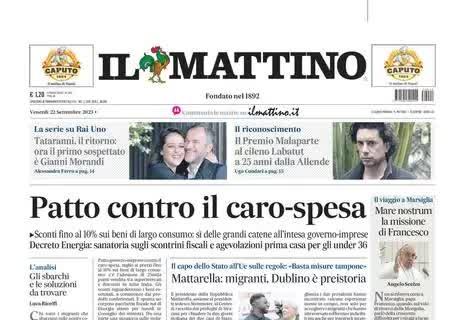 Il Mattino in apertura con Renica polemico: "Garcia, un errore voler cambiare il Napoli"