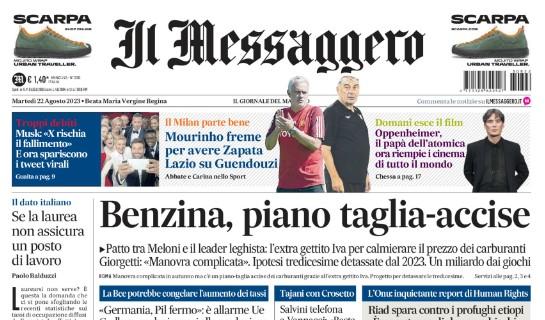 Il Messaggero in apertura: "Mourinho freme per avere Zapata. Lazio su Guendouzi"