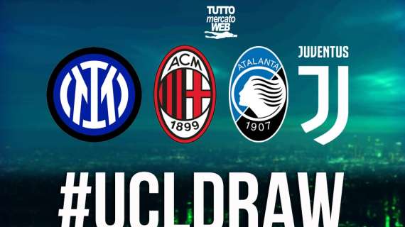 LIVE TMW - Sorteggio CL: sfortuna Milan. Inter con Ancelotti-De Zerbi, Juve-Chelsea e Atalanta-United