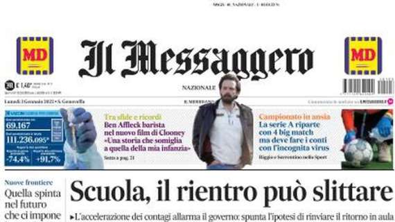 ll Messaggero: “La Serie A riparte con 4 big match, ma deve fare i conti con l’incognita virus”