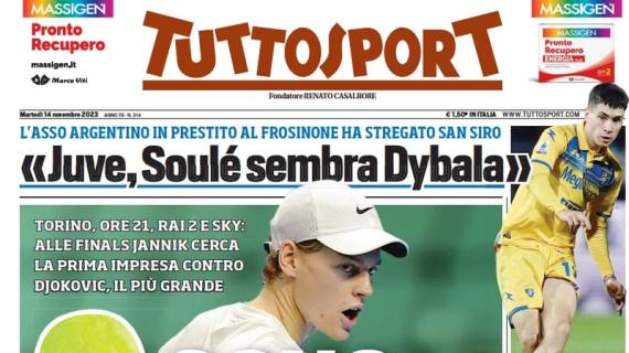 Tuttosport in prima pagina esalta il talento argentino: "Juve, Soulé sembra Dybala"