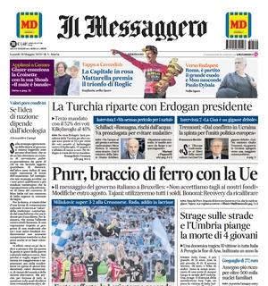 L'apertura de Il Messaggero sui biancocelesti: "Festa sofferta, la Lazio torna seconda"