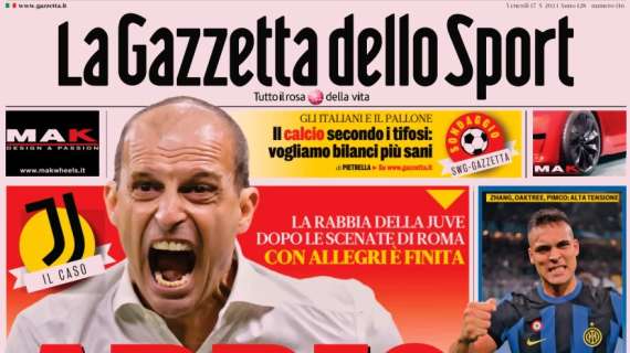 La prima pagina de La Gazzetta dello Sport titola sul Allegri: "Addio al veleno"
