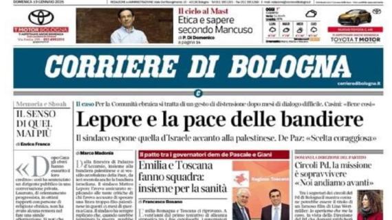 Corriere di Bologna in taglio basso: "Il Bologna rivive il sogno Champions"