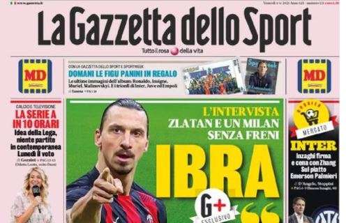 L'apertura de La Gazzetta dello Sport, parla Ibrahimovic: "Scudetto, ci riprovo"