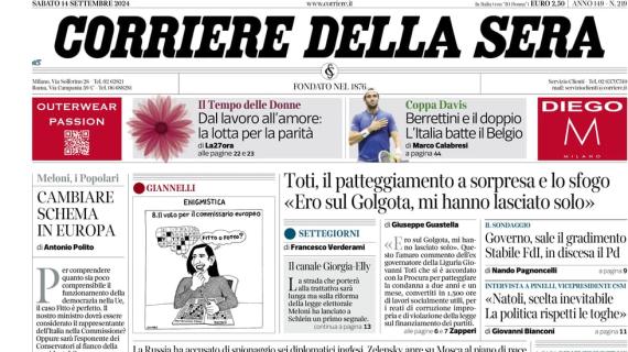 Corriere della Sera: "Milan spalle al muro: è partito malissimo, col Venezia deve vincere"