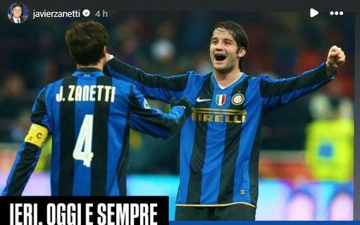 Zanetti posta una foto con Chivu e incoraggia il rumeno: "Ieri, oggi e sempre. Forza Inter!"