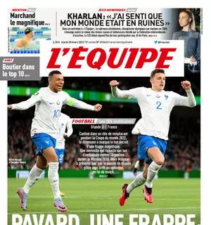 La prima pagina de L'Equipe sul successo della Francia: “Pavard, un colpo da vendetta”