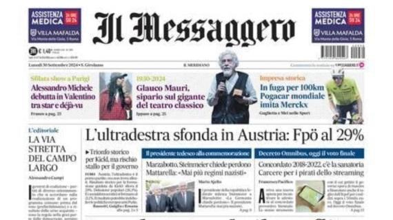 Il Messaggero titola: "Lazio e Roma, la domenica dei sorrisi"