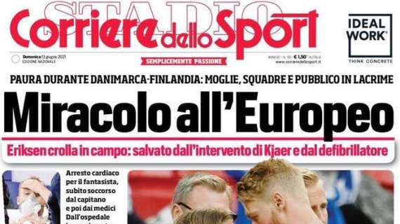 L'apertura del Corriere dello Sport su Eriksen: "Miracolo all'Europeo"