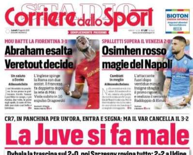 L'apertura del Corriere dello Sport: "La Juve si fa male"