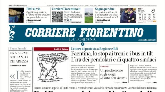 Il Corriere Fiorentino su Fiorentina-Bologna di Coppa Italia: "Sogno per due"