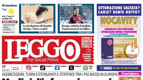 Leggo in prima pagina: "Tonfo Lazio: biancocelesti schiacciati all'Olimpico"