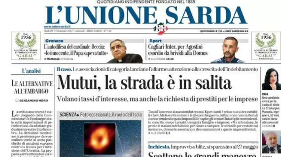 Cagliari, sfida cruciale con l'Inter. L'Unione Sarda: "Per Agostini esordio da brividi alla Domus"