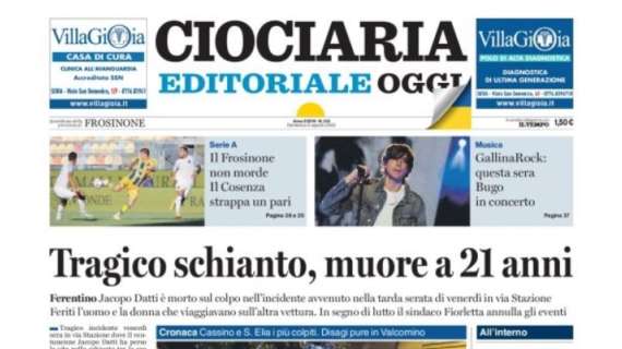 Ciociaria Oggi: "Il Frosinone non morde, il Cosenza strappa un pari"