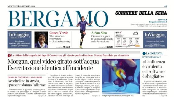 Il Corriere di Bergamo: "L'Atalanta si gioca la Coppa Italia: dubbi sulla formazione"