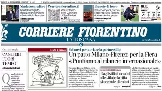 Il Corriere Fiorentino in apertura sul tira e molla tra Italiano e la società: “Braccio di ferro”