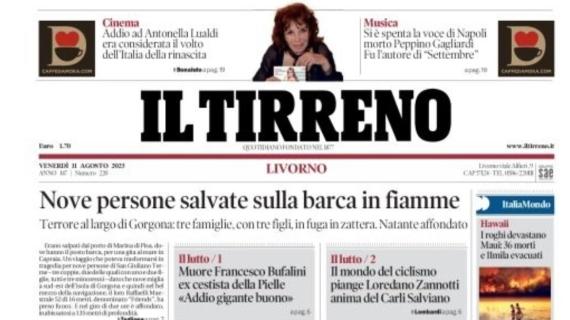 il Tirreno in prima pagina: "Lo stadio è ormai roba da ricchi: curve a 75 euro"