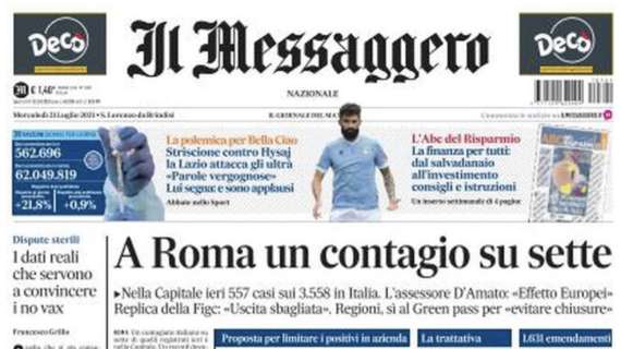 Il Messaggero: "Striscione contro Hysaj: la Lazio attacca gli ultrà. Lui segna e sono applausi"