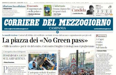 Napoli, Corriere del Mezzogiorno in taglio alto: "Demme, il ginocchio fa (quasi) crack"