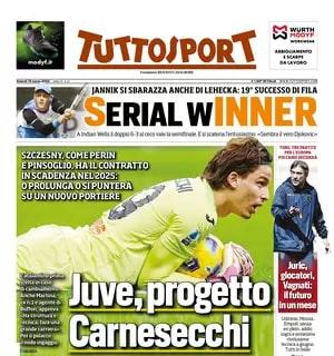 La prima pagina di Tuttosport è sul mercato della Juventus: "Progetto Carnesecchi"