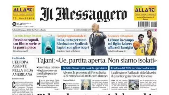 Il Messaggero: "Italia, tutto per tutto. Rivoluzione Spalletti: Fagioli con gli svizzeri"