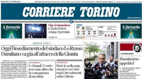 Il Corriere di Torino: “Il Toro macina gioco, ma tira poco. Perde di misura a San Siro”