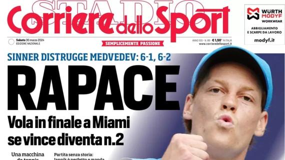 Il Corriere dello Sport in prima pagina sull'obiettivo bianconero: "Juve meno 11"