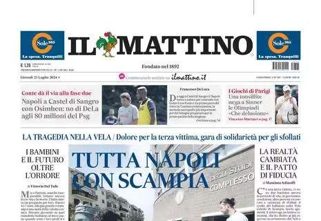 Il Mattino: "Napoli a Castel Volturno con Osimhen: no di DeLa agli 80 del PSG"