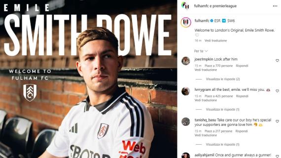 Fulham, Smith Rowe: "Il passo in avanti perfetto per la mia carriera. Sono felice"