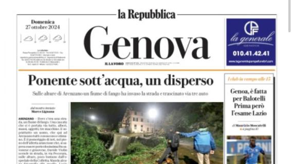 La Repubblica-Genova: "Genoa, è fatta per Balotelli. Prima per l'esame Lazio"