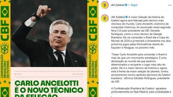 Brasile, la CBF rassicura: nessuna modifica o battuta di attesto per la nomina di Ancelotti