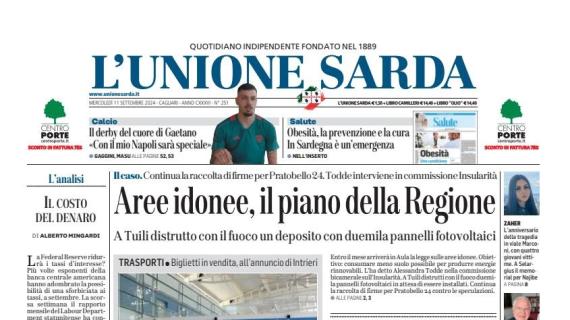 L'Unione Sarda apre sul derby di Gaetano: "Con il mio Napoli sarà speciale"