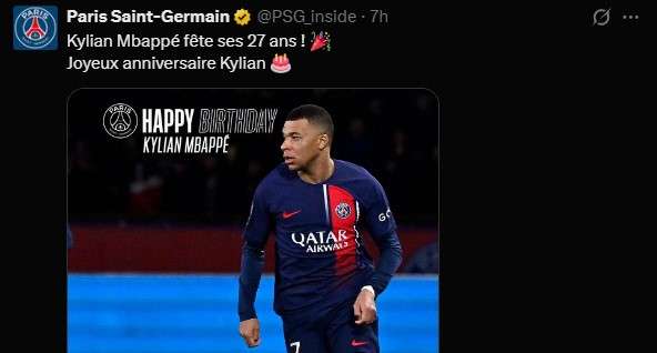 Dal tribunale alle candeline: il PSG fa gli auguri al neo 27enne Mbappè. Il regalo non serve