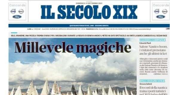 Il Secolo XIX in apertura: "Il Genoa delude, la Fiorentina vince a Marassi 2-1"