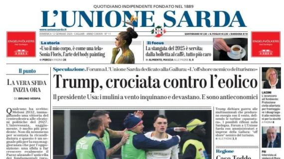 1-1 a San Siro, L'Unione Sarda titola in prima pagina: "Il Cagliari zittisce il Milan"