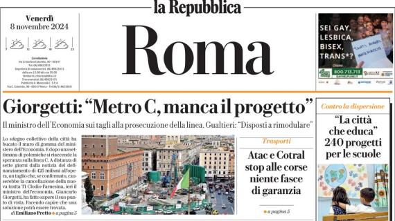 La Repubblica (Roma) in prima pagina: "Con l'Union SG è 1-1. L'incerto futuro di Juric"