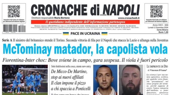 Cronache di Napoli: "McTominay matador: stende il Torino e la capolista vola"