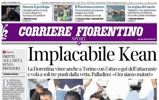 Viola a -3 dalla vetta, il Corriere Fiorentino celebra il suo bomber: "Implacabile Kean"