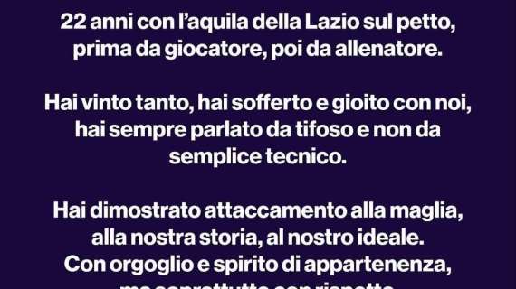 Lazio, i tifosi a Inzaghi: "Ti ringraziamo e non contestiamo la scelta. Le bandiere non esistono"