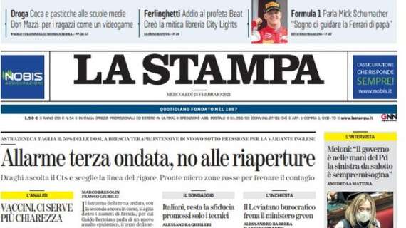 L'apertura odierna de La Stampa sul record di Buffon: "Re delle presenze in Europa"