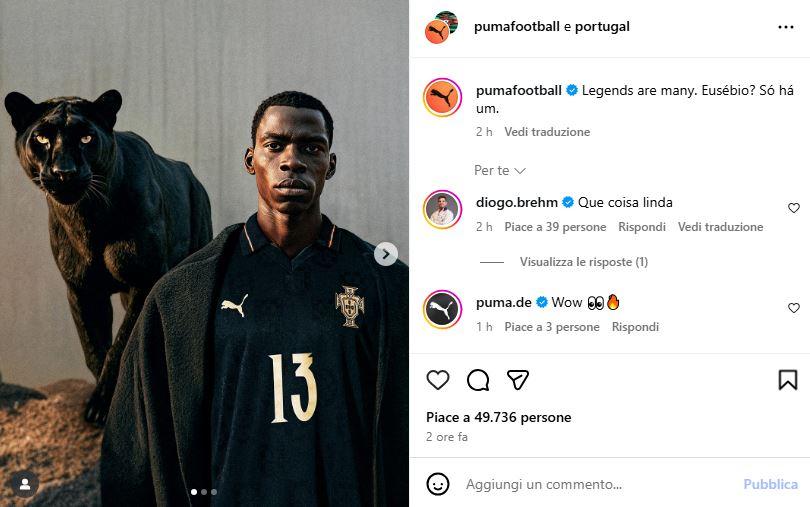 Portogallo, maglia in onore di Eusebio per il 60° anniversario del suo Pallone d'Oro