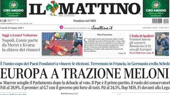 Il Mattino tra Napoli e Nazionale: "Conte parte da Meret e Kvara, Frattesi lancia gli azzurri"